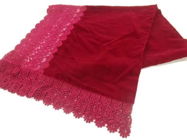 ビロードレース花模様ショール